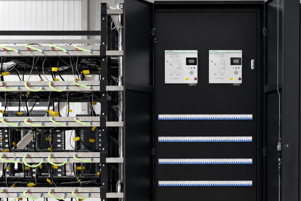 1350kW 240-Slot Antminer Bitcoin Mining Liquid Cooling Rack – Centralized Power Distribution Cabinet