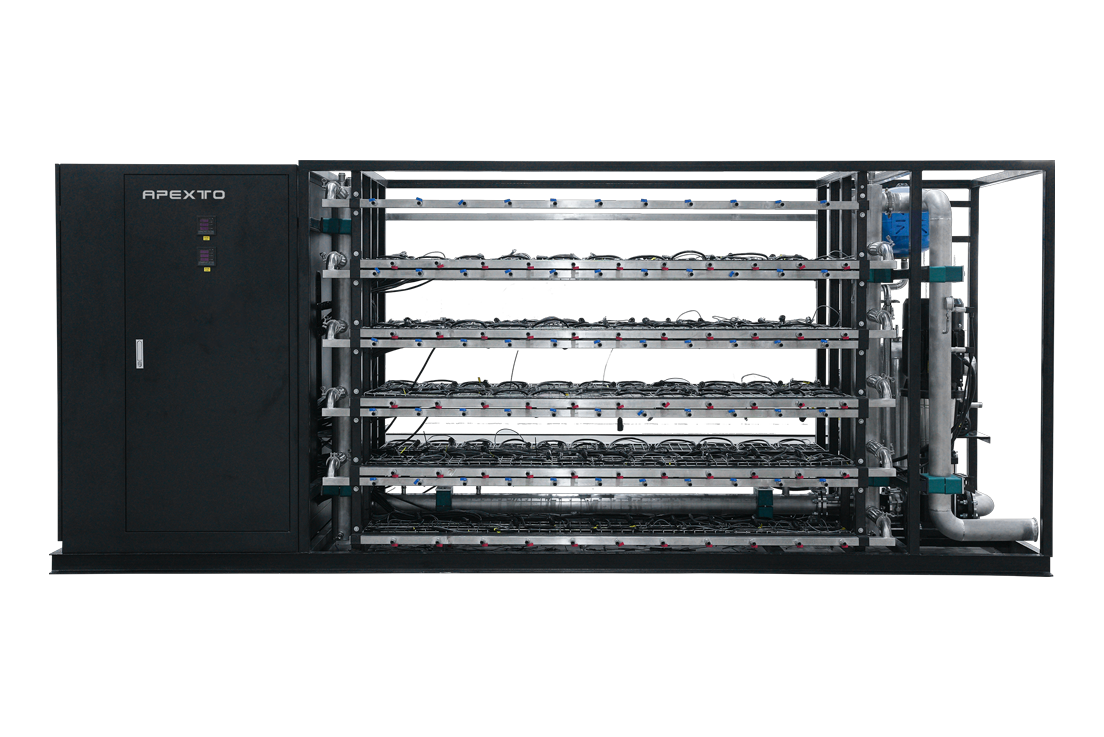 620kW 110-Slot Antminer Bitcoin Mining Liquid Cooling Rack